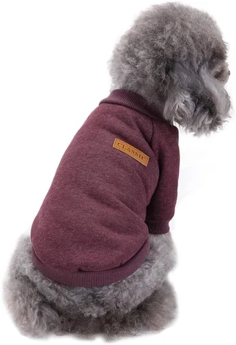 Suéter de punto clásico para perros y mascotas, cálido para invierno, abrigo para mascotas, suéter suave para perros pequeños (XS, marrón)