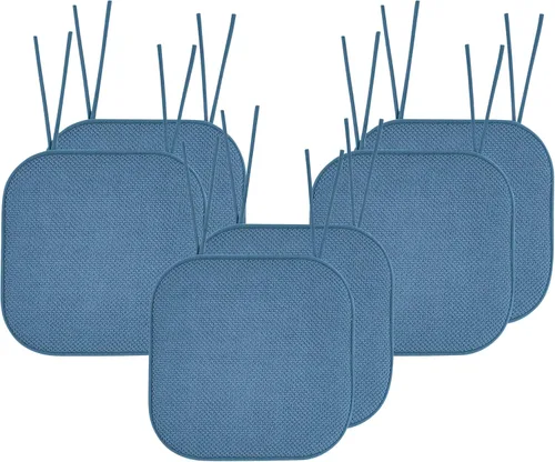 Miniatura 68 de Elegant Comfort Fundas de cojín para silla con lazos y parte trasera de goma antideslizante, espuma viscoelástica gruesa, almohadilla de cojín