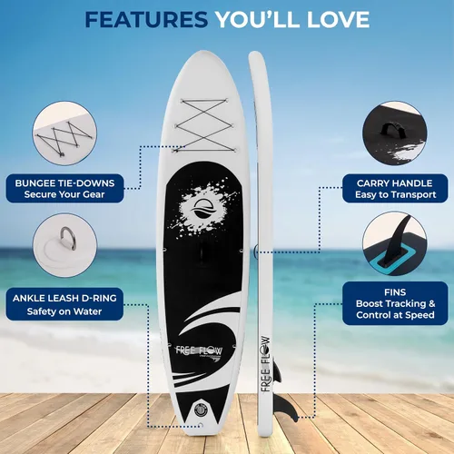 Miniatura 3 de SereneLife Tabla de remo inflable de 10 pies 6 pulgadas con accesorios de SUP de primera calidad, diseño amplio y estable con almohadilla