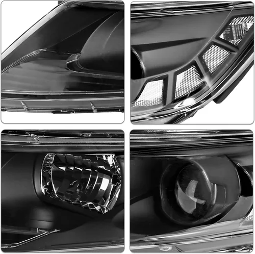 Miniatura 4 de SOCKIR Conjunto de faros halógenos de repuesto para Kia Optima 2011 2012 2013, carcasa negra, reflector transparente para lado del conductor
