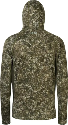 Miniatura 2 de BASSDASH - Camiseta de caza para hombre con protección solar FPU 50+, manga larga con capucha tipo pasamontañas y diseño camuflado, para pesca