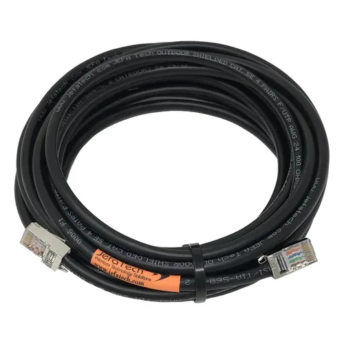 Miniatura 4 de Cable Ethernet Cat5e para exteriores blindado de 1 pie – entierro directo, clasificación UV, PoE, cobre sólido 24 AWG, RJ45, cable de drenaje ESD