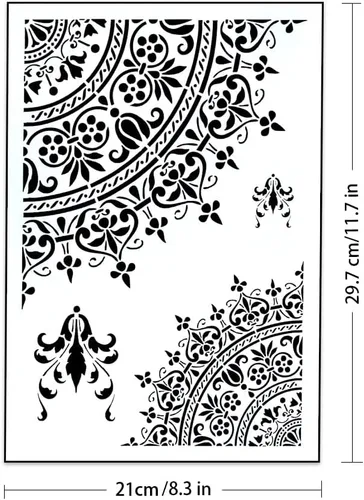 Miniatura 3 de Plantilla decorativa de bricolaje para pintar sobre lienzo, muebles de madera, papel para manualidades (tamaño A4)