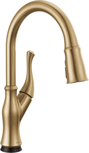 Miniatura 19 de DELTA Ophelia - Grifo de cocina de oro cepillado con pulverizador extraíble, grifo de fregadero de cocina de un solo agujero moderno, una sola