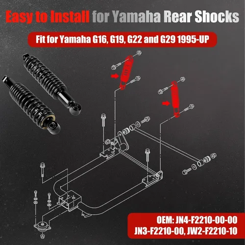 Miniatura 6 de Amortiguadores de choques Yamaha para carrito de golf traseros de alta resistencia para carritos de golf Yamaha a gas y eléctricos G29 Drive, G22