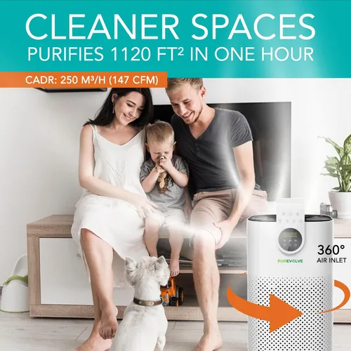 Miniatura 3 de HEPA-13 Purificador de aire con difusor de aceite esencial, para el hogar, habitación grande de hasta 1120 pies cuadrados, resistente para alergias