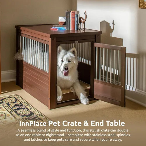 Miniatura 4 de New Age Pet ECOFLEX InnPlace - Jaula para perros y mesa auxiliar, perrera estilo muebles de interior, para perros pequeños, medianos, grandes y XL
