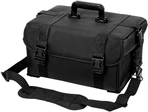Miniatura 4 de Estuche con rueditas AW 2 en 1 para maquillaje, ligero, color negro, de tela oxford, 15x11x25 pulgadas, bolsa para cosméticos con cajones