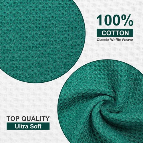 Miniatura 351 de Kitinjoy - Paños de cocina de 100 % algodón, tela de tejido gofrado, paño de limpieza ultrasuave, absorbente y de secado rápido. Beige