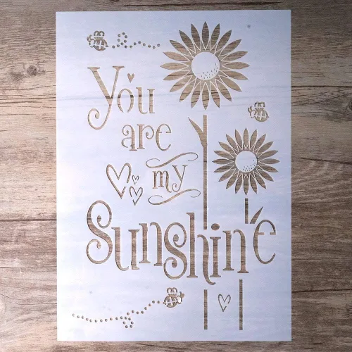 Plantilla decorativa de bricolaje con texto en inglés "You are My Sunshine" para álbumes de recortes, pintura en pared, muebles y manualidades