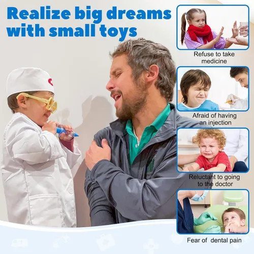 Miniatura 3 de Liberry Kit médico para niños pequeños de 3, 4 y 5 años, juego de médico para niñas y niños, kit médico de juego de simulación con estetoscopio