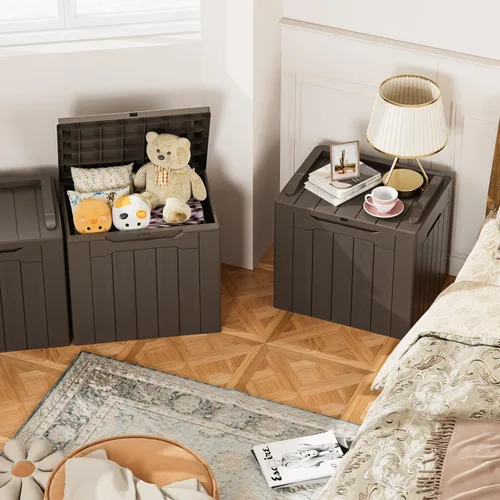 Miniatura 12 de YESHOMY Contenedores de almacenamiento de plástico de 30 galones con tapa, organizadores de cajas apilables para sala de estar, oficina, dormitorio