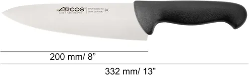 Miniatura 2 de Arcos Cuchillo de chef serie 2900 – Hoja de acero inoxidable de nitro, mango negro de polipropileno, plata, sistema de identificación