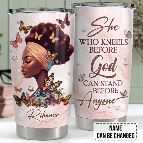 Miniatura 2 de SANDJEST Vaso personalizado Reina Negra de la Fe con Biblia de 20oz/30oz con tapa, regalo para mujeres afroamericanas, chica negra, aliento