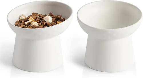 Miniatura 13 de YauYik Cuenco elevado para gatos, color negro, cuencos elevados de comida para gatos con ángulo inclinado, sin estrés, antivómitos, cuenco de agua