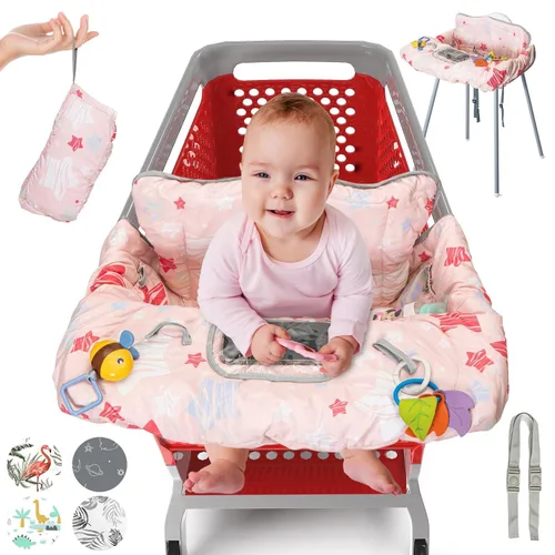 PILLANI Funda para carrito de compras para bebé, funda para silla alta para asiento de restaurante - Funda para carrito de supermercado para bebé