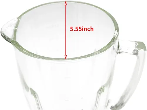 Miniatura 3 de Anbige Piezas de repuesto Frasco de vidrio de 6 tazas con cuchilla, junta, base, tapa, compatible con licuadoras Oster