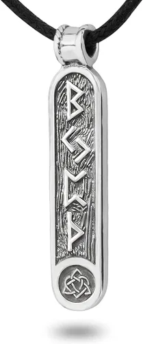 Miniatura 16 de Viking Rune Formula Pendant Necklace for Men Women - 925 Sterling Silver - Norse Nordic Celtic Jewelry - Runes Protection Amulet - Matching