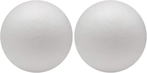 Crafjie 2 bolas de espuma gigantes de 8 pulgadas, bolas de espuma blanca suaves y grandes, bolas de manualidades sólidas para adornos de Navidad,