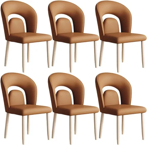 Miniatura 29 de YVYKFZD Leather Dining Chairs, Kitchen Chairs Set with Curved Back, Upholstered Dining Room Chair, Armless Comfy Side Chair, for Living Room