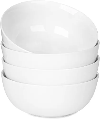 Miniatura 2 de WishDeco Small Bowls Set of 6, Ceramic Dessert Bowls 10 oz, White Fruit Bowl 4.5 inch, Porcelain Bowl for Ice Cream, Candy, Snack, Yogurt, Microwave