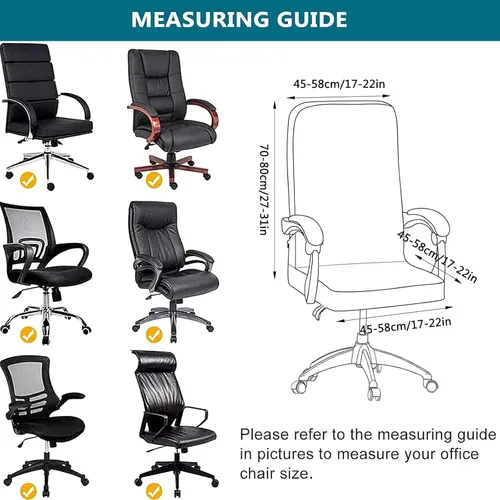Funda elástica para silla de computadora con estampado, fundas duraderas con cremallera para silla de oficina, fundas elásticas para silla de 7