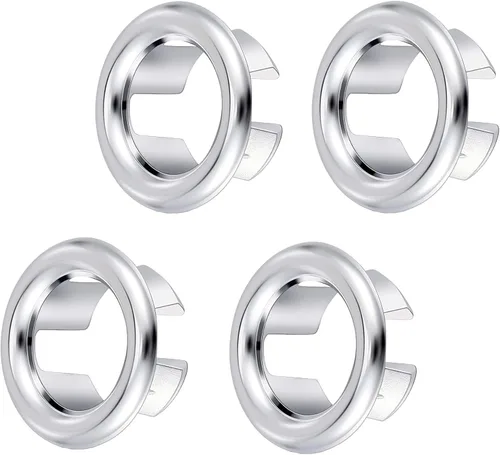 Paquete de 4 fundas para anillo de desbordamiento para fregadero de baño de cocina, agujero redondo de desbordamiento, tapa de desagüe, inserción en