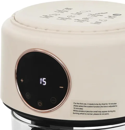 Miniatura 4 de Freidora aireada de vidrio de 4.2L, freidora aireada visible de 360° con pantalla táctil digital de 110 V, 1200 W, olla asada para restaurantes