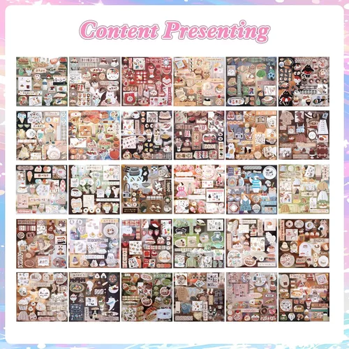 Miniatura 5 de 800 piezas de lindas calcomanías para álbum de recortes de viaje Y2K, libro de calcomanías japonés para adultos, calcomanías coreanas Kawaii