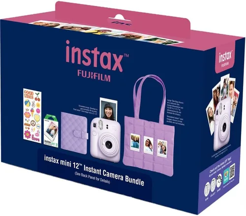 Miniatura 4 de FUJIFILM Instax Mini - Paquete de 12 cámaras de película instantánea (morado lila) con 4 películas instantáneas Instax Mini, paquete de aluminio