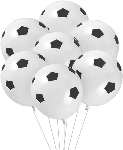 50 globos de látex de fútbol, globos de látex de helio de fútbol de 12 pulgadas, color negro, verde, decoración de fiesta de cumpleaños, deportes,