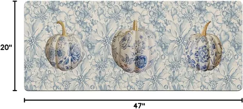 Miniatura 2 de Tapete de baño con diseño de flores y azulejos de calabazas para bañera, antideslizante, de secado rápido y absorbente, de tierra de diatomeas