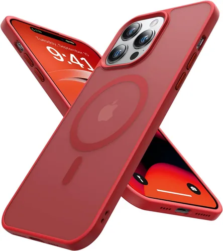 Miniatura 8 de Funda magnética para iPhone 14 Pro Max [compatible con MagSafe] [probada en caídas de grado militar de 10 pies] Funda delgada translúcida mate