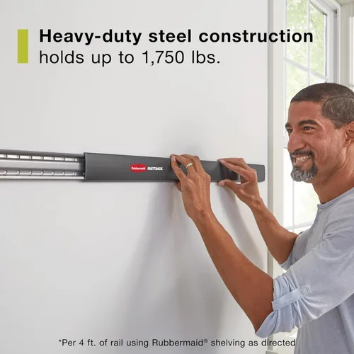 Miniatura 3 de Rubbermaid - Kit FastTrack de almacenamiento para colgar herramientas, organización de garaje, soporte de pared para herramientas de jardín y césped