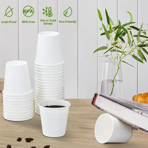 Miniatura 4 de SIUQ Paquete de 600 vasos de papel de 3 onzas, vasos de baño desechables, vasos pequeños para enjuague bucal, vasos de papel blanco, vasos