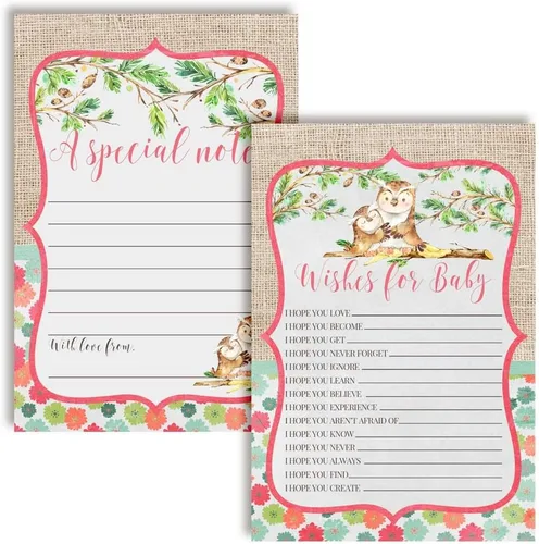 Miniatura 8 de Amanda Creation Tarjetas de deseos de bebé de vaca floral púrpura acuarela 20, 4 x 6 pulgadas, actividad divertida para baby showers, recuerdos