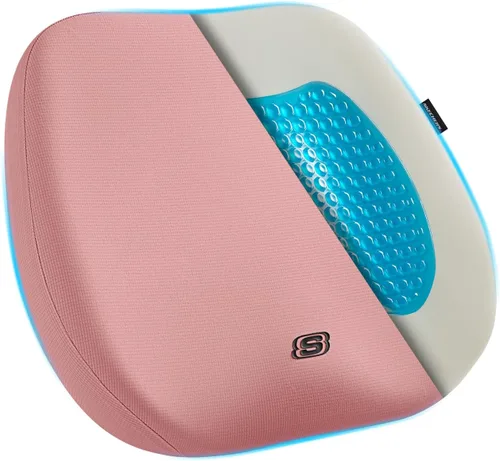 Miniatura 12 de Skechers Cojín de asiento de gel y espuma viscoelástica de alta calidad, cojín para silla de oficina para aliviar el dolor de coxis, almohada