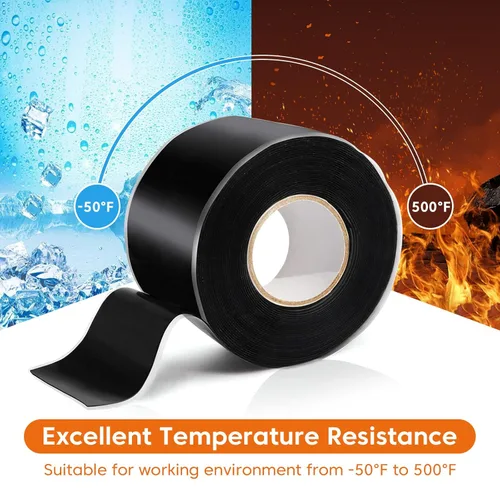 Miniatura 5 de 2 rollos de cinta de silicona autofusible, cinta impermeable de 1 pulgada de ancho x 10 pies de largo, cinta de sellado de fugas de agua, cinta