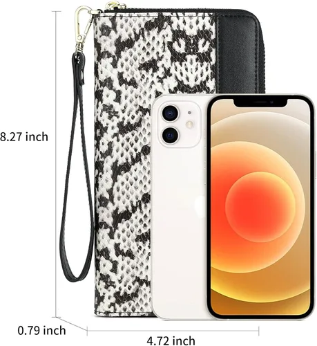 Miniatura 7 de BOSTANTEN - Carteras de cuero para mujer, bloqueo de identificación por radio frecuencia (RFID), cierre de cremallera alrededor, tarjetero, cartera
