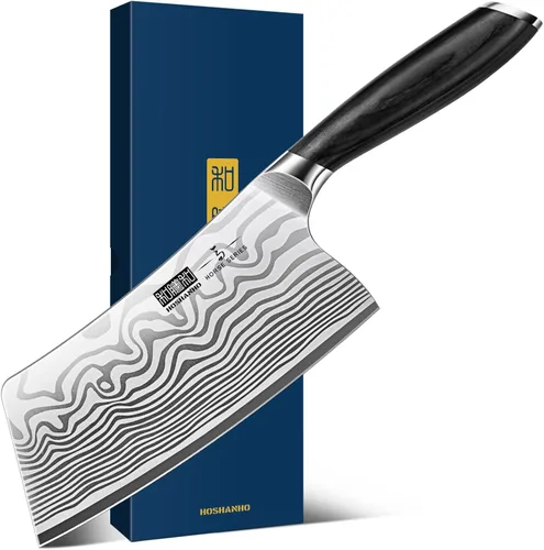 Miniatura 9 de HOSHANHO Cuchillo de chef de 8 pulgadas, cuchillo de cocina de acero en polvo de alto carbono ultra afilado, cuchillo de chef japonés profesional
