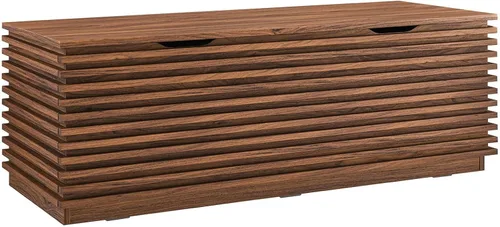 Modway Render - Banco de almacenamiento de grano de madera de 47 pulgadas en nogal