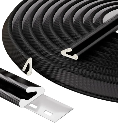 Sello de puerta delgado en forma de V, tapón pequeño de 52.5 pies para puertas, relleno de huecos de puerta de espuma, aislamiento de invierno, Negro