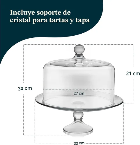 Miniatura 3 de Libbey Selene Juego de Soporte de Servicio de 3 Niveles, Elegante Soporte de Postre de Vidrio de Estilo Curvo, Soporte de Postre de 3 Niveles Apto