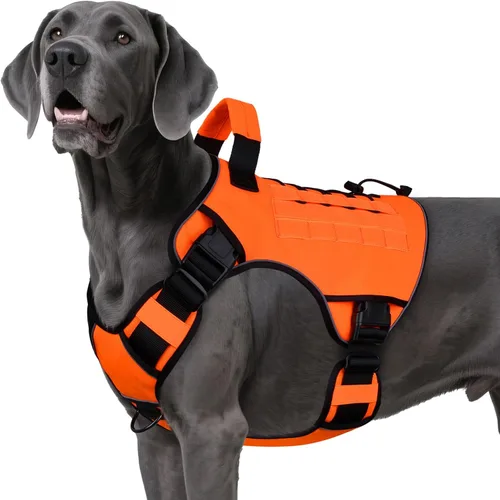 Miniatura 35 de WINGOIN - Arnés táctico púrpura para perros medianos, arnés resistente sin tirones con asa, chaleco militar K9 reflectante ajustable para mascotas