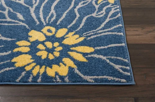 Miniatura 7 de Nourison Passion - Alfombra azul, de 6 pies, 7 pulgadas x 9 pies, 6 pulgadas, floral, campestre, fácil de limpiar, no desprende pelo