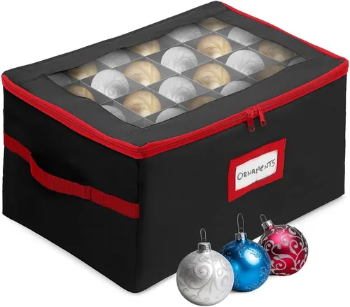 Miniatura 11 de HOLDN’ STORAGE - Caja de almacenamiento para adornos navideños con divisores - Capacidad para 48 adornos de hasta 3.0 pulgadas de diámetro, 2 Negro