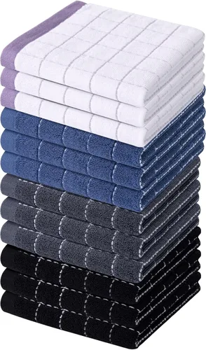 Miniatura 111 de Homaxy Paños de cocina 100% algodón de felpa, toallas de cocina ultra suaves y absorbentes para la cocina, adecuadas para secar y lavar platos