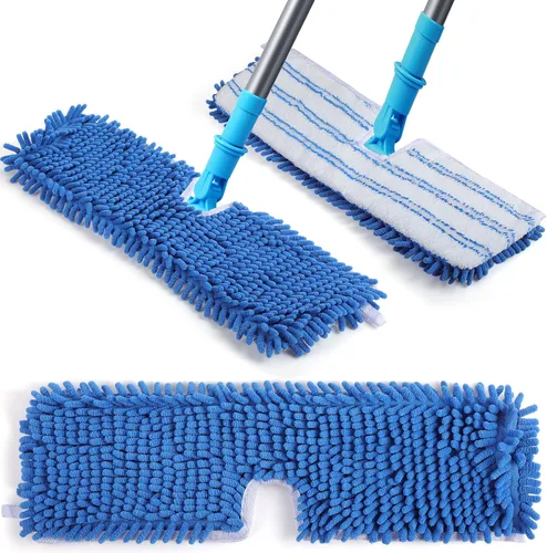 Miniatura 9 de Chengu 6 piezas de repuestos de microfibra para mopa abatible, cabezales de repuesto de doble cara, almohadillas de limpieza lavables a máquina