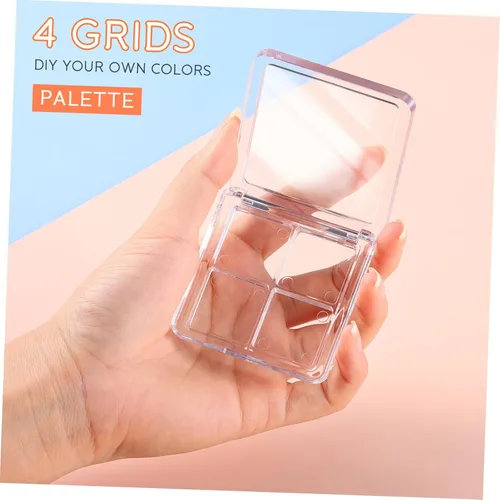Miniatura 6 de Beaupretty 4 piezas vacía sombra de ojos paleta 4 rejillas sombra de ojos lápiz labial caja de almacenamiento transparente maquillaje DIY cosméticos