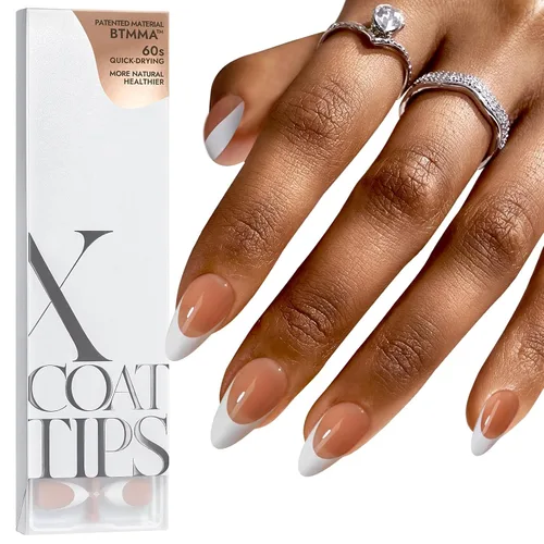 Miniatura 11 de BTArtboxnails XCOATTIPS - Uñas a presión, puntas cortas de almendra con gel de uñas, dúo protector francés, lámpara de uñas, gel suave todo en uno